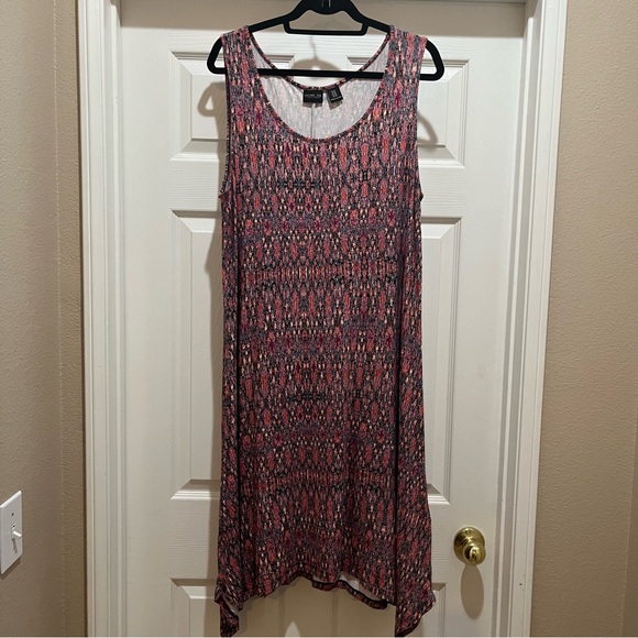 RACHEL ZOE Sleeveless Multi-Color Dress Size 1X Artsy Shift Stretch - Picture 1 of 5